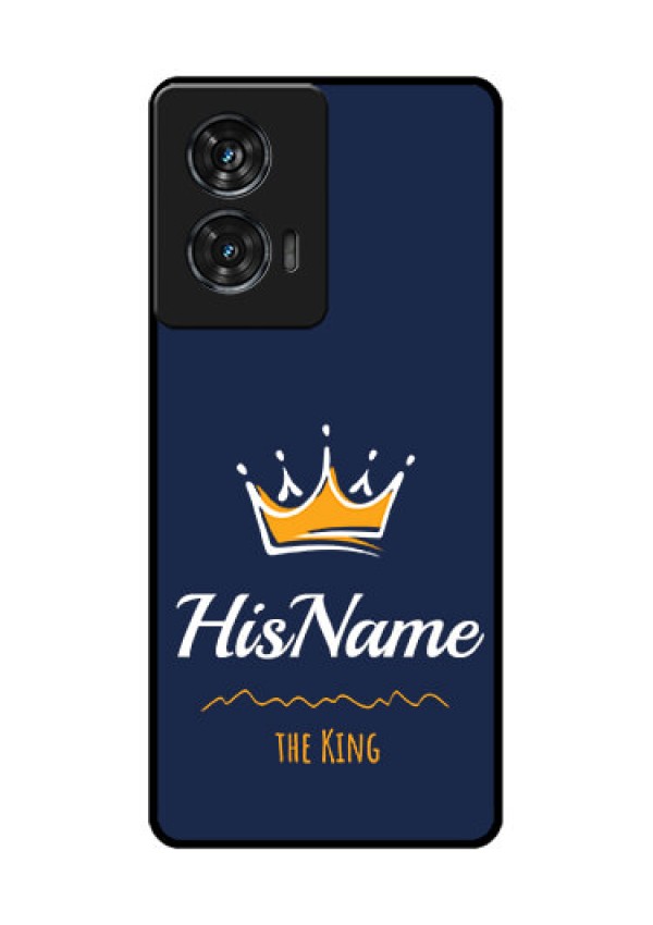 Motorola G96 5G Custom Glass Phone Case - King With Name Design
