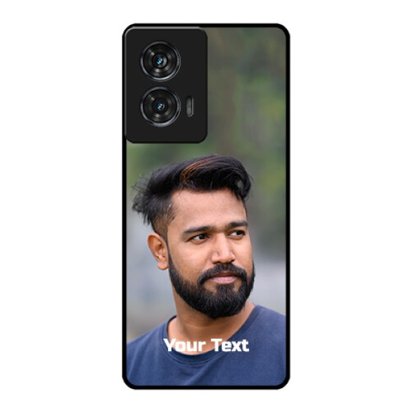 Motorola G96 5G Custom Glass Phone Case - Photo With Text Design Motorola G96 5G Custom Glass Phone Case - Photo With Text Design