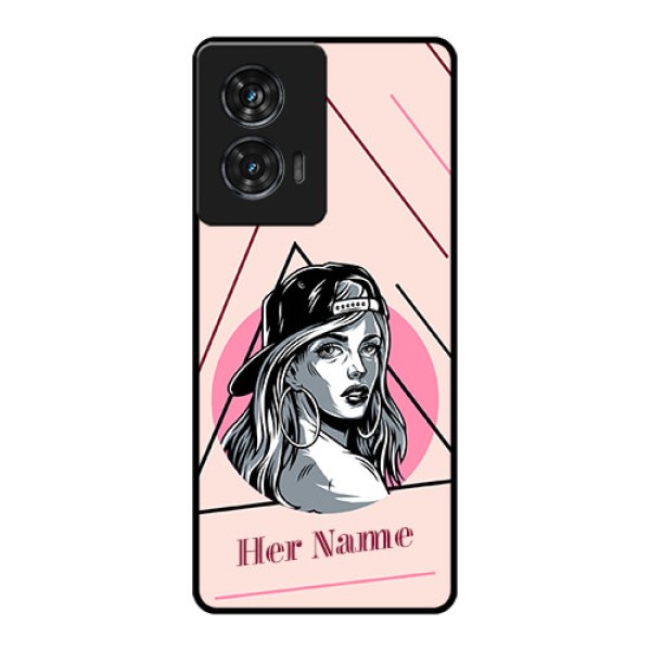Motorola G96 5G Custom Glass Phone Case - Rockstar Girl Design
