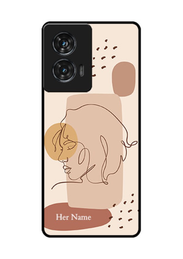 Motorola G96 5G Custom Glass Phone Case - Calm Woman Line Art Design