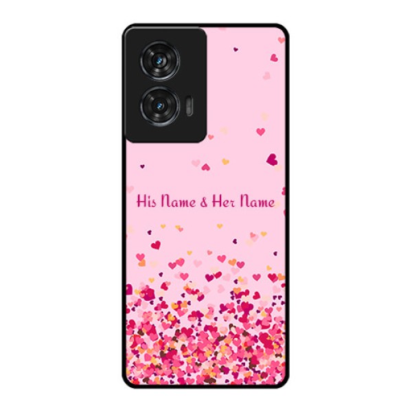 Motorola G96 5G Custom Glass Phone Case - Floating Hearts Design Motorola G96 5G Custom Glass Phone Case - Floating Hearts Design