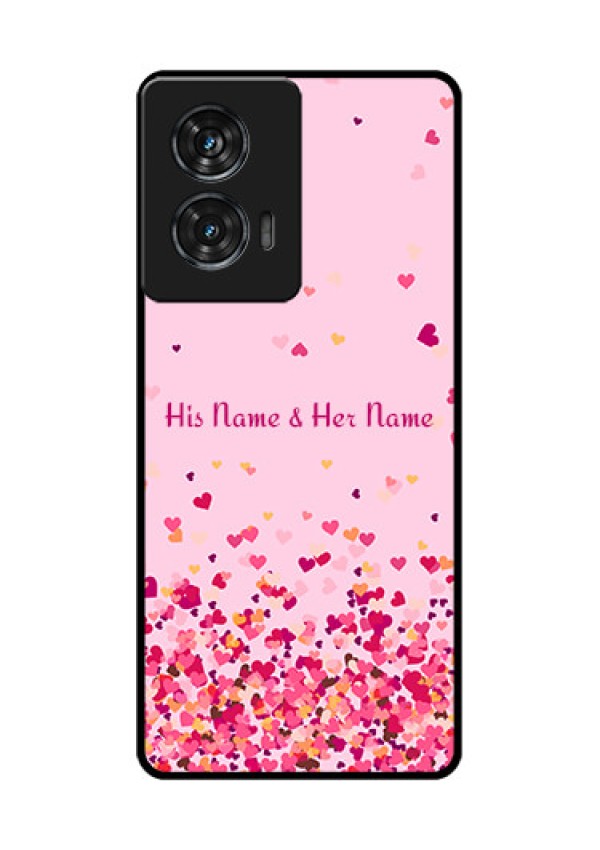 Motorola G96 5G Custom Glass Phone Case - Floating Hearts Design