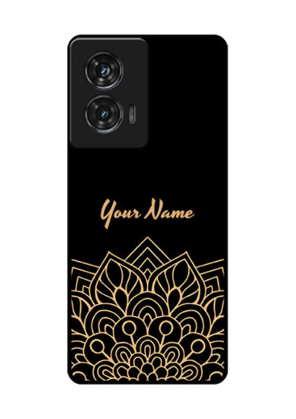 Motorola G96 5G Custom Glass Phone Case - Golden Mandala Design