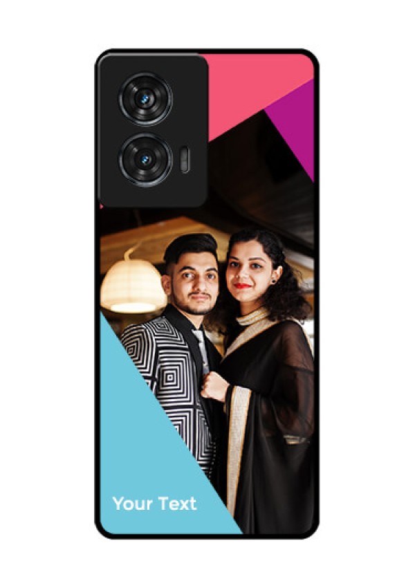 Motorola G96 5G Custom Glass Phone Case - Stacked Triple Colour Design