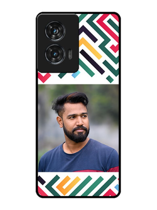 Custom Motorola G96 5G Custom Glass Phone Case - Colorful Maze Pattern Design