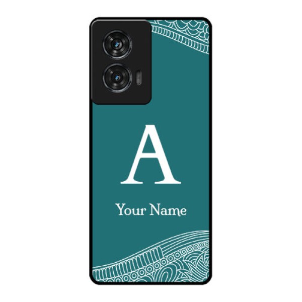 Motorola G96 5G Custom Glass Phone Case - Line Art Pattern With Custom Name Design Motorola G96 5G Custom Glass Phone Case - Line Art Pattern With Custom Name Design
