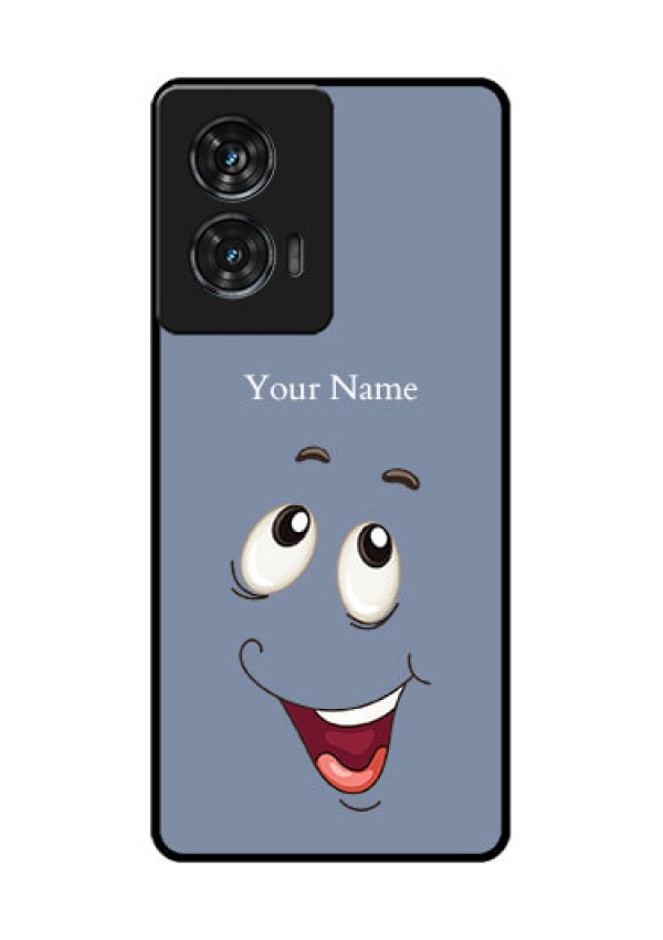 Motorola G96 5G Custom Glass Phone Case - Laughing Cartoon Face Design