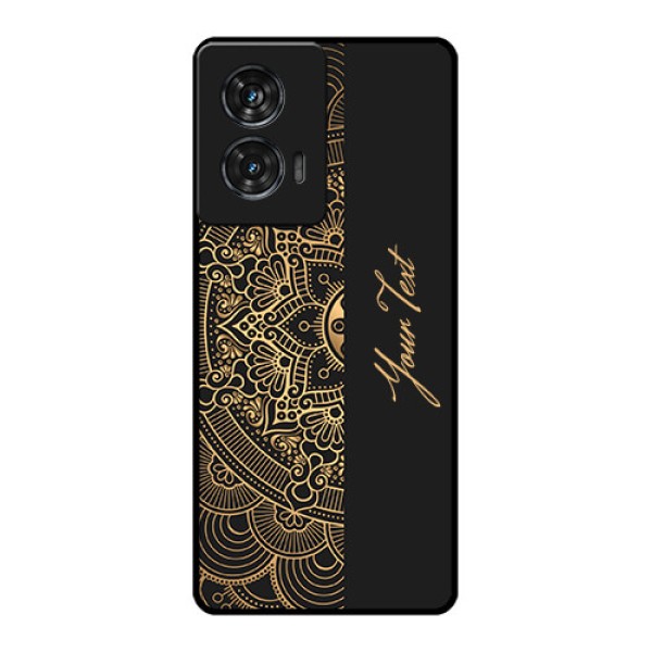 Motorola G96 5G Custom Glass Phone Case - Mandala Art With Custom Text Design