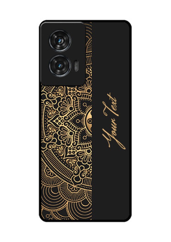 Motorola G96 5G Custom Glass Phone Case - Mandala Art With Custom Text Design