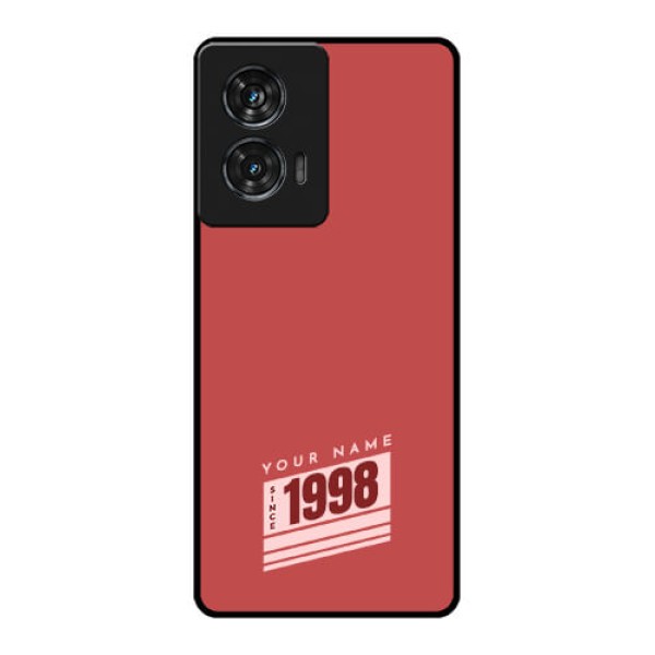 Motorola G96 5G Custom Glass Phone Case - Red Custom Year Of Birth Design