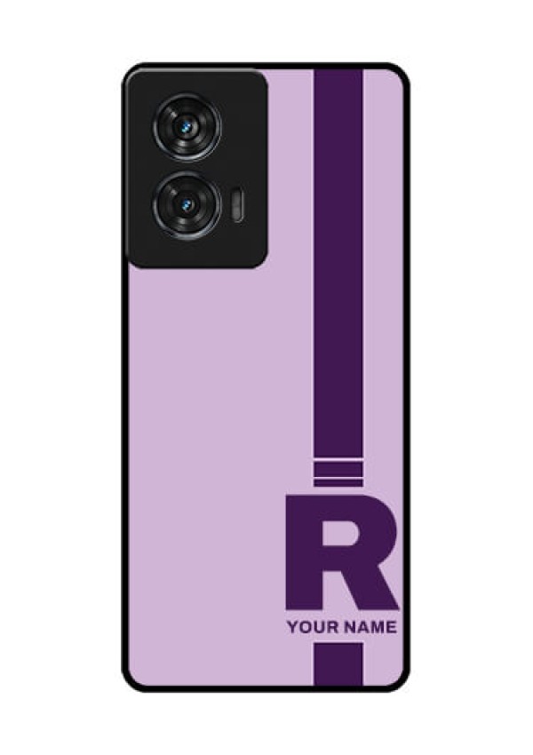 Motorola G96 5G Custom Glass Phone Case - Simple Dual Tone Stripe With Name Design
