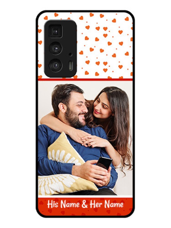 Custom Motorola Moto Edge 20 Pro Custom Glass Phone Case - Orange Love Symbol Design
