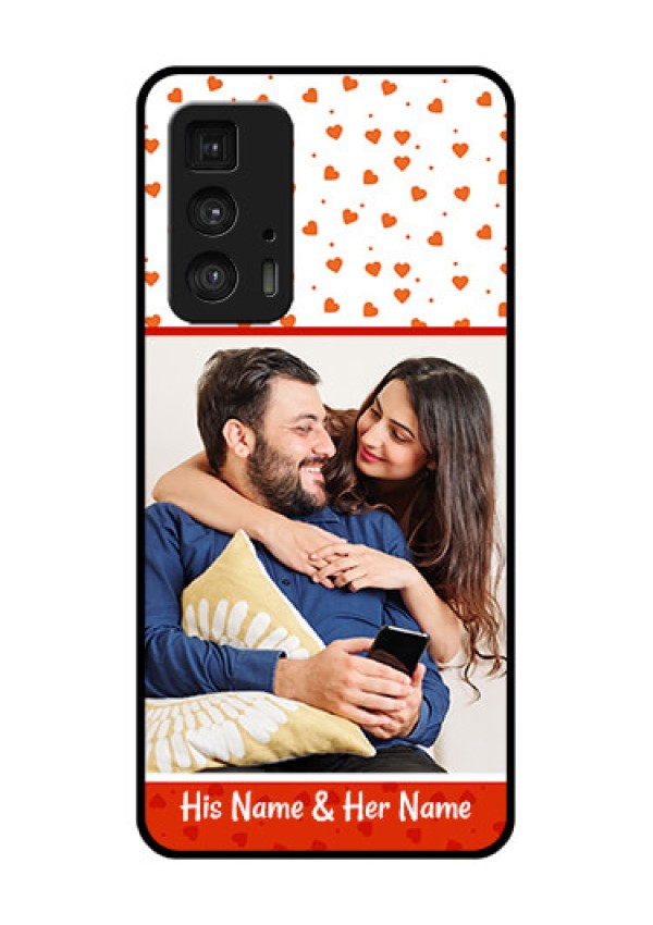 Motorola Moto Edge 20 Pro Custom Glass Phone Case - Orange Love Symbol Design