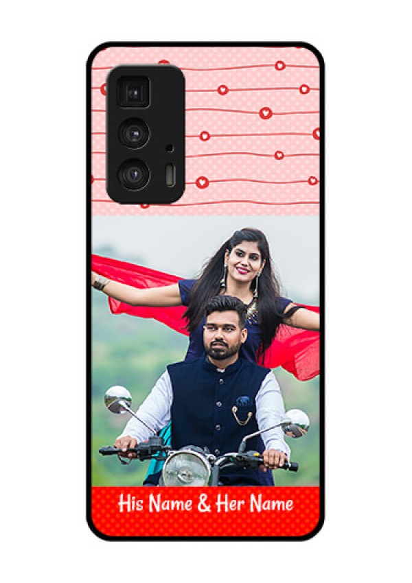 Motorola Moto Edge 20 Pro Custom Glass Phone Case - Red Pattern Case Design