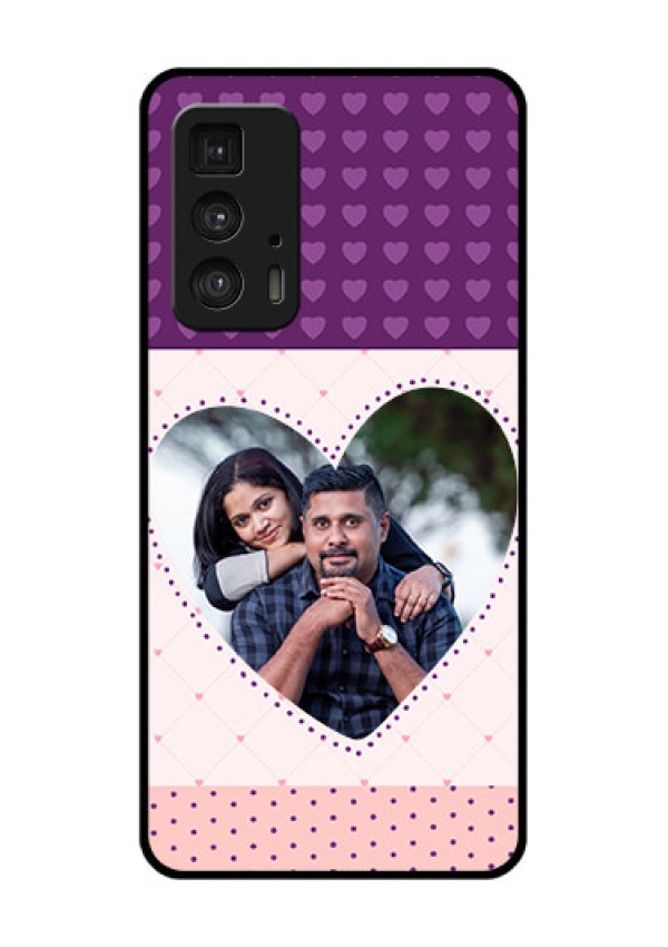 Motorola Moto Edge 20 Pro Custom Glass Phone Case - Violet Love Dots Design