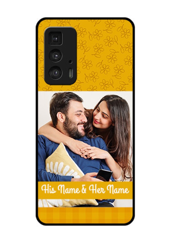 Motorola Moto Edge 20 Pro Custom Glass Phone Case - Yellow Floral Design