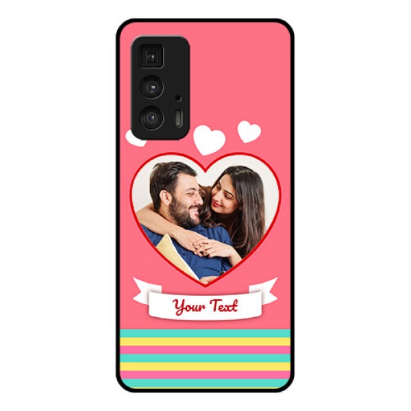 Motorola Moto Edge 20 Pro Custom Glass Phone Case - Love Shapes Doodle Design