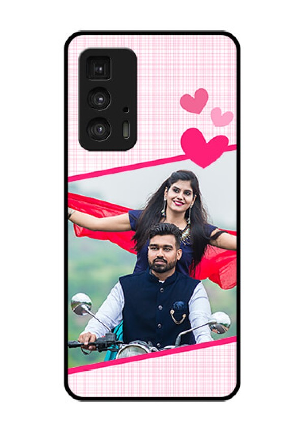 Motorola Moto Edge 20 Pro Custom Glass Phone Case - Love Shape Heart Design