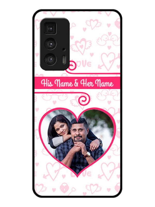 Custom Motorola Moto Edge 20 Pro Custom Glass Phone Case - Heart Shape Love Design
