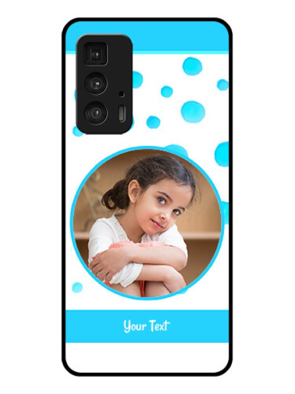 Custom Motorola Moto Edge 20 Pro Custom Glass Phone Case - Blue Bubbles Pattern Design