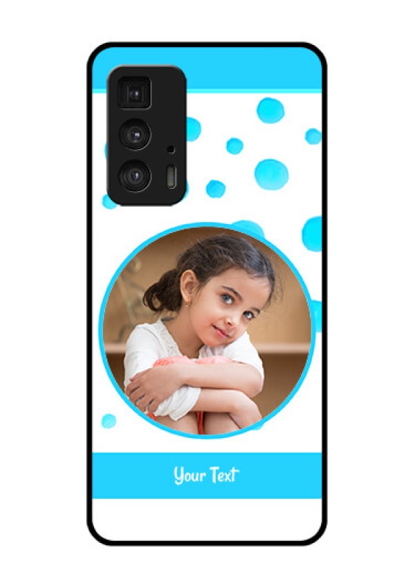 Motorola Moto Edge 20 Pro Custom Glass Phone Case - Blue Bubbles Pattern Design