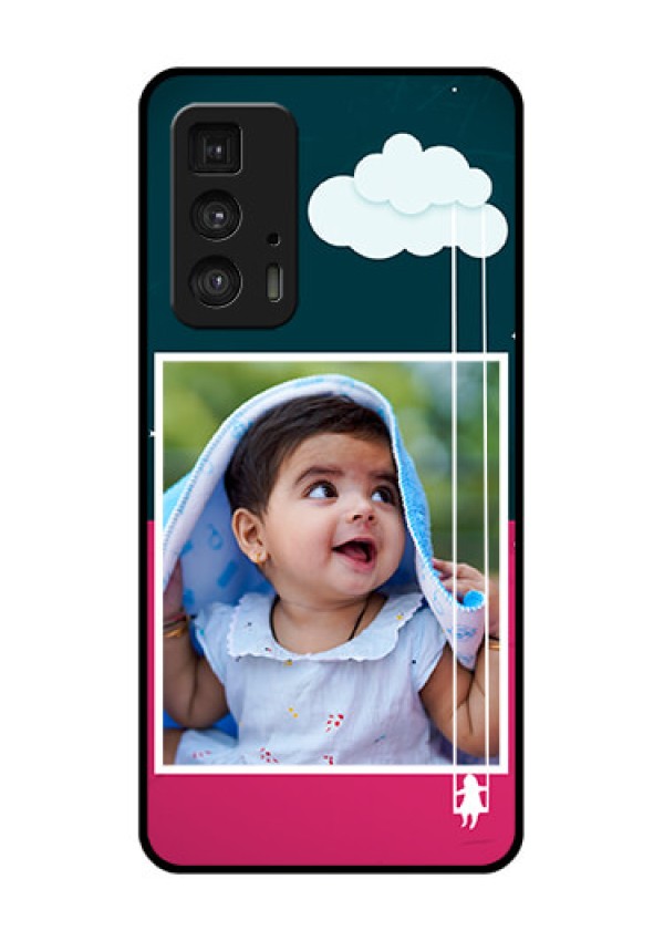Motorola Moto Edge 20 Pro Custom Glass Phone Case - Cute Girl With Cloud Design