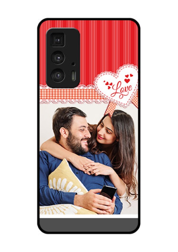 Motorola Moto Edge 20 Pro Custom Glass Phone Case - Red Love Pattern Design