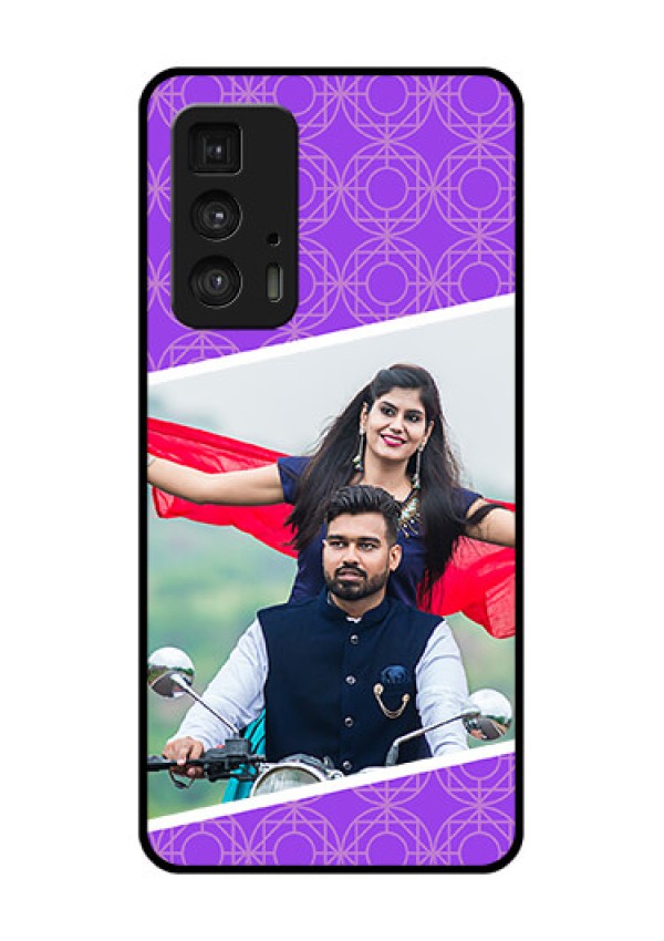 Motorola Moto Edge 20 Pro Custom Glass Phone Case - Violet Color Pattern Design