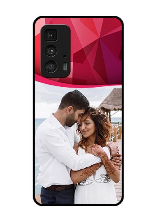 Motorola Moto Edge 20 Pro Custom Glass Phone Case - Red Abstract Design