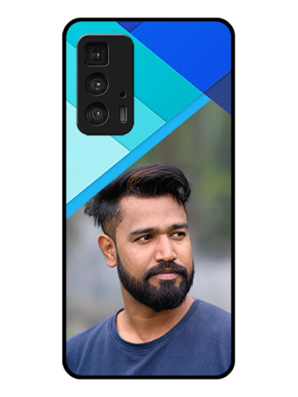 Custom Motorola Moto Edge 20 Pro Custom Glass Phone Case - Blue Pattern Design