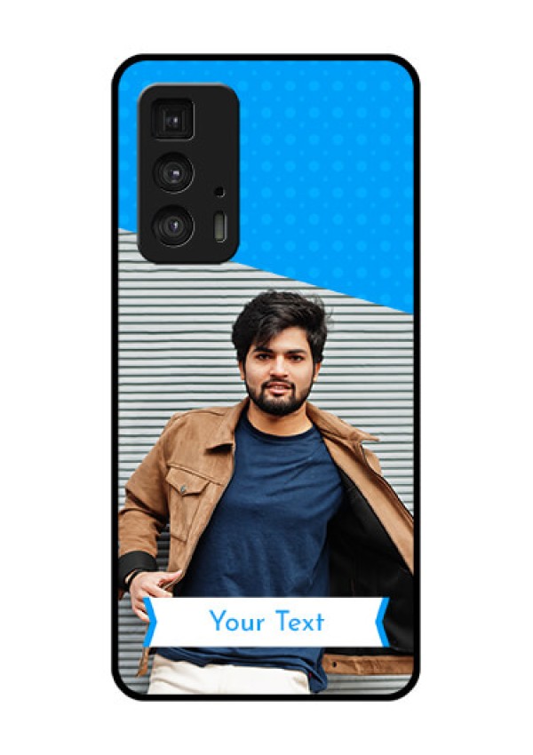 Motorola Moto Edge 20 Pro Custom Glass Phone Case - Simple Blue Color Design