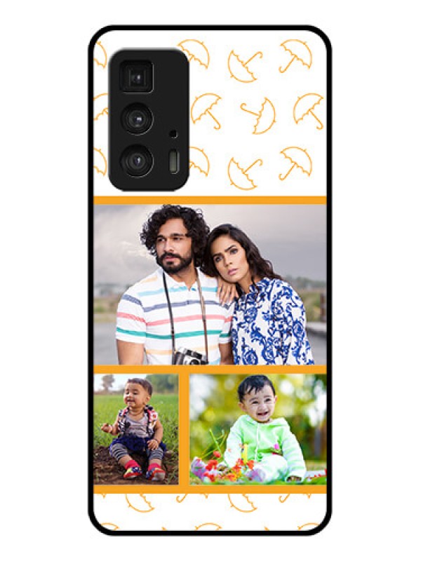 Custom Motorola Moto Edge 20 Pro Custom Glass Phone Case - Yellow Pattern Design