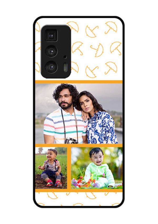 Motorola Moto Edge 20 Pro Custom Glass Phone Case - Yellow Pattern Design