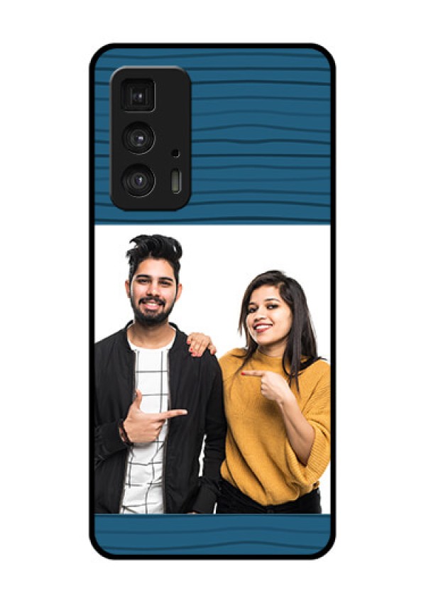 Motorola Moto Edge 20 Pro Custom Glass Phone Case - Blue Pattern Cover Design