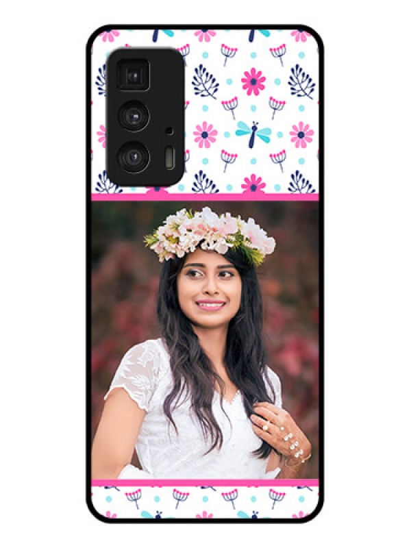 Custom Motorola Moto Edge 20 Pro Custom Glass Phone Case - Colorful Flower Design