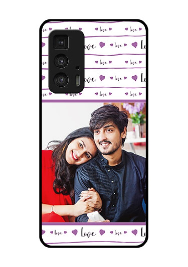Motorola Moto Edge 20 Pro Custom Glass Phone Case - Couples Heart Design