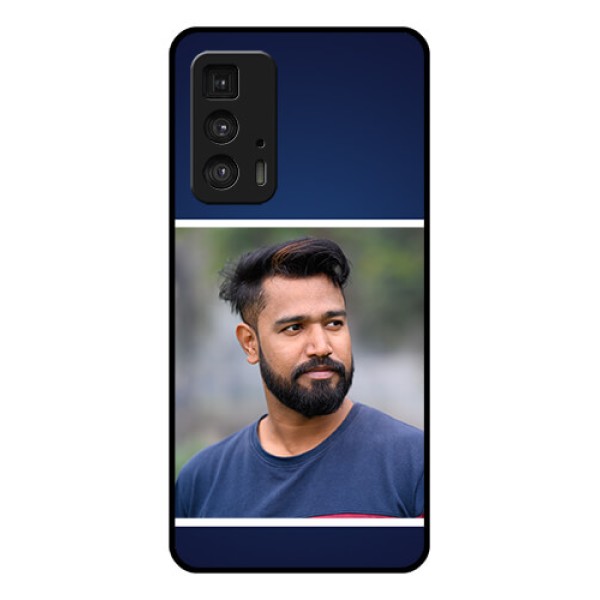 Motorola Moto Edge 20 Pro Custom Glass Phone Case - Simple Royal Blue Design Motorola Moto Edge 20 Pro Custom Glass Phone Case - Simple Royal Blue Design