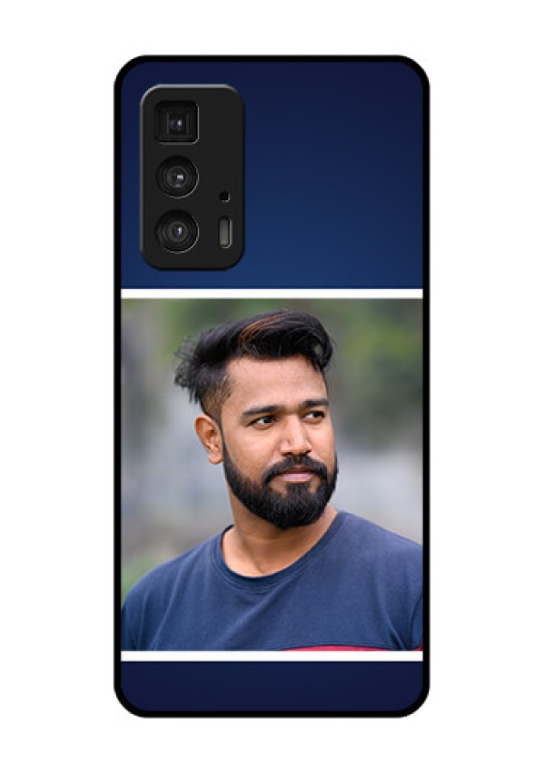 Motorola Moto Edge 20 Pro Custom Glass Phone Case - Simple Royal Blue Design