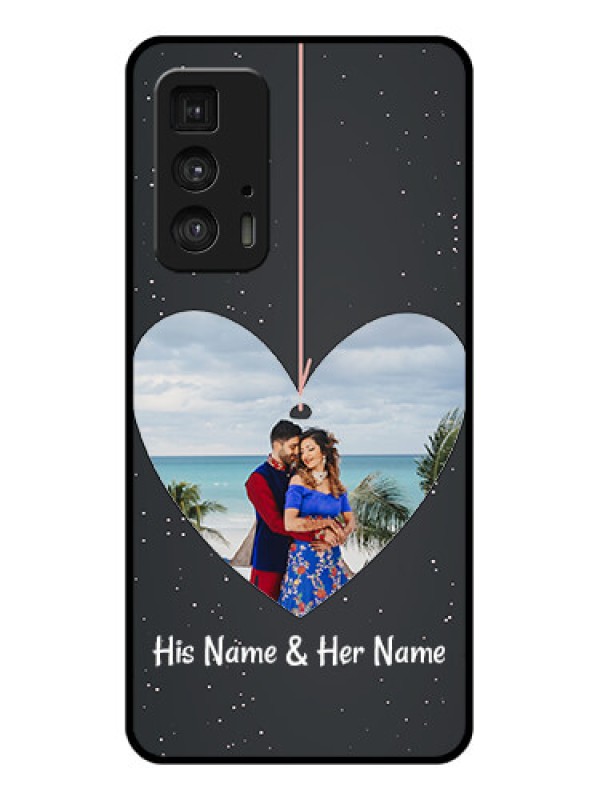 Custom Motorola Moto Edge 20 Pro Custom Glass Phone Case - Hanging Heart Design