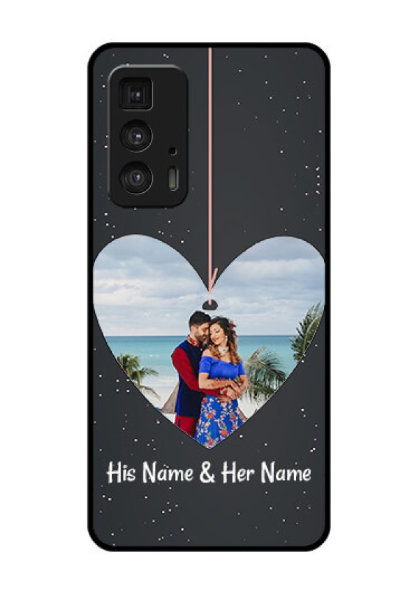 Motorola Moto Edge 20 Pro Custom Glass Phone Case - Hanging Heart Design