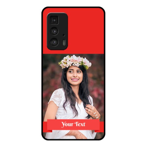 Motorola Moto Edge 20 Pro Custom Glass Phone Case - Simple Red Color Design Motorola Moto Edge 20 Pro Custom Glass Phone Case - Simple Red Color Design