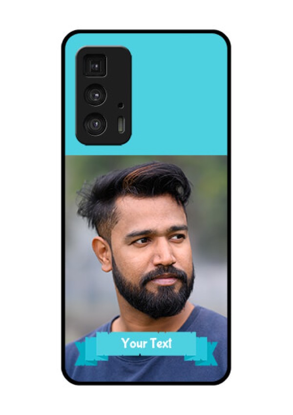 Motorola Moto Edge 20 Pro Custom Glass Phone Case - Blue Color Design