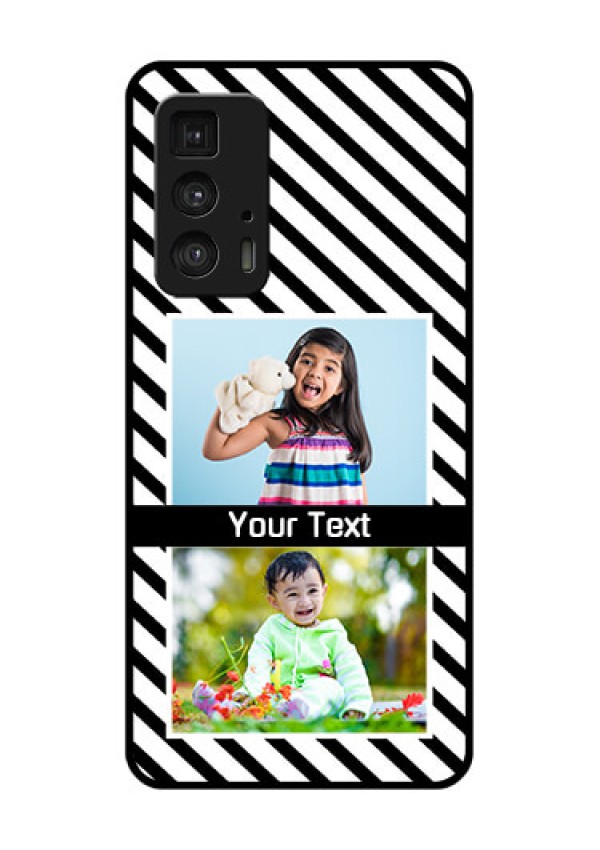 Motorola Moto Edge 20 Pro Custom Glass Phone Case - Black And White Stripes Design