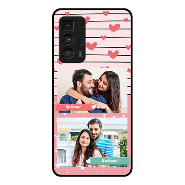 Motorola Moto Edge 20 Pro Custom Glass Phone Case - Photo With Heart Design Motorola Moto Edge 20 Pro Custom Glass Phone Case - Photo With Heart Design