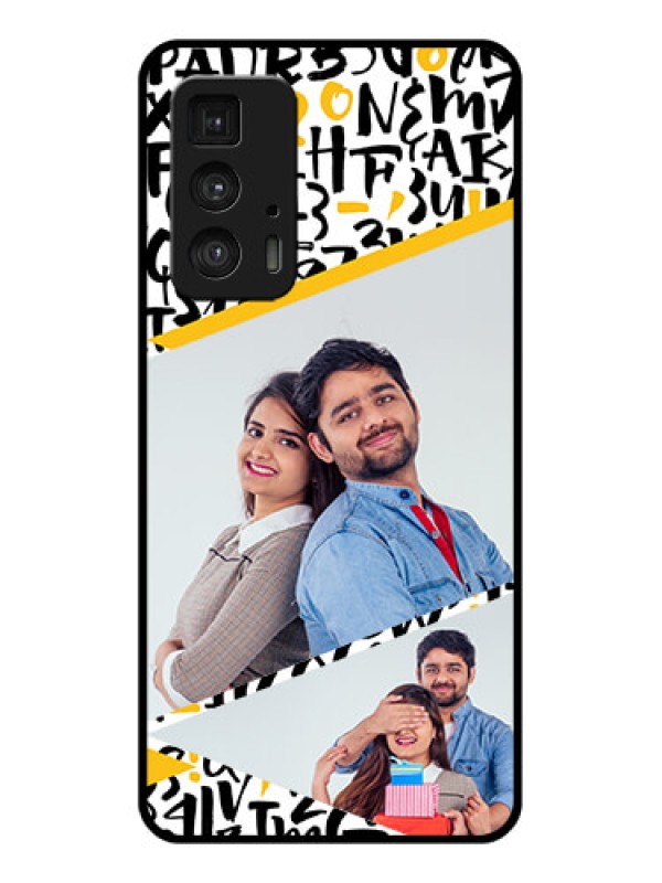 Custom Motorola Moto Edge 20 Pro Custom Glass Phone Case - Letters Pattern Design