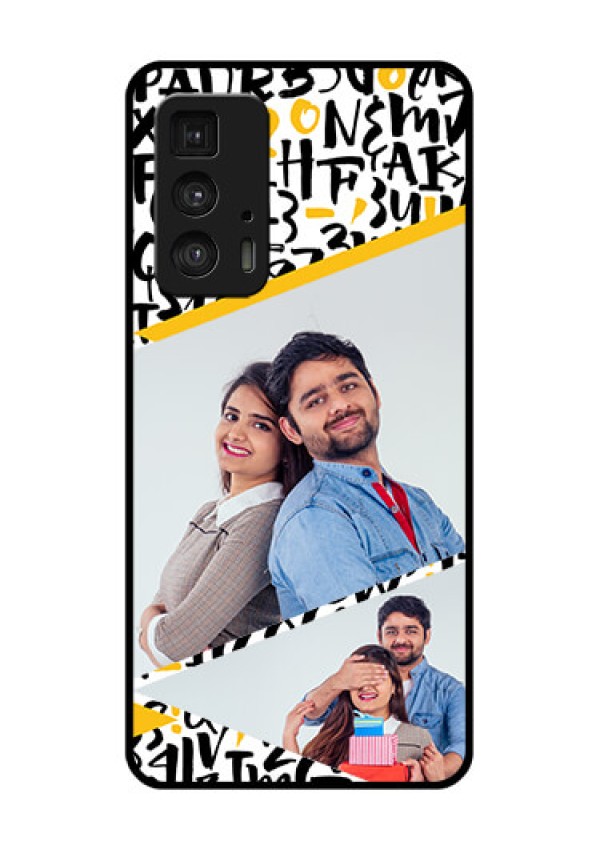 Motorola Moto Edge 20 Pro Custom Glass Phone Case - Letters Pattern Design