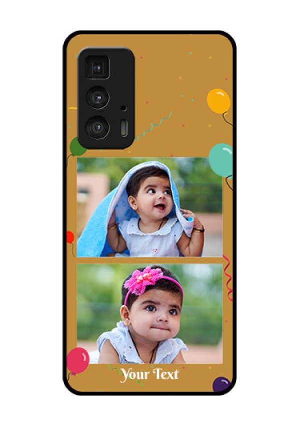 Motorola Moto Edge 20 Pro Custom Glass Phone Case - Image Holder With Birthday Celebrations Design