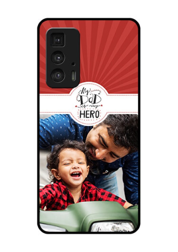 Motorola Moto Edge 20 Pro Custom Glass Phone Case - My Dad Hero Design