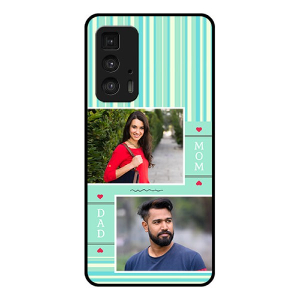 Motorola Moto Edge 20 Pro Custom Glass Phone Case - Mom & Dad Pic Design