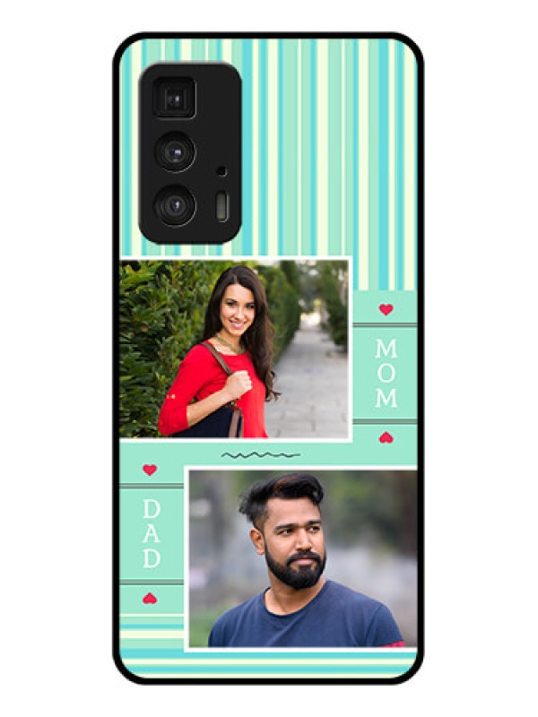 Custom Motorola Moto Edge 20 Pro Custom Glass Phone Case - Mom & Dad Pic Design